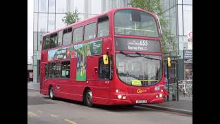 Wright Gemini 1 Volvo B7TL Go Ahead London WVL204 LX05EZA Route 655 Leaving at Colliers Wood Station [upl. by Celia]