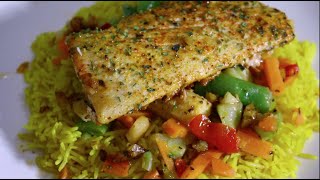 Mahi Mahi and Turmeric basmati rice  Cooking With Queenii [upl. by Fielding]