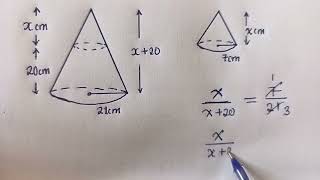 Volume of a Frustum  Mensuration  Exam question [upl. by Yleoj]