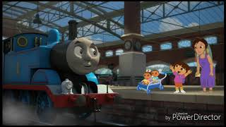 Thomas the Tank Engine meeting Doras Mami and her baby brother and sister Guillermo amp Isabella [upl. by Mackie]