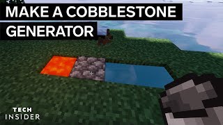 How To Make A Cobblestone Generator In Minecraft  Tech Insider [upl. by Eenahs395]