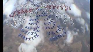 World Record 357 way skydive formation  Thailand 2004 [upl. by Ijat]