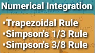 Trapezoidal Simpsons 13 amp Simpsons 38 Rule  Numerical Integration  in UrduHindi [upl. by Agarhs284]