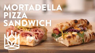 Mortadella Pizza Sandwich with fresh cheese and pistachio [upl. by Flore]