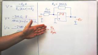 OPV ►Invert Verst►Verstärkerformel mit Berücksichtigung einer endlichen OPVVerstärk ► Beispiel [upl. by Roosnam]