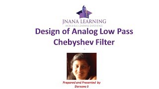 Design of Analog Lowpass Chebyshev FIlter [upl. by Perreault320]