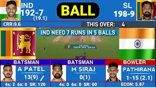 Ind Vs Sri Lanka 3rd T20 Match live Score amp Commentary  IND vs SL Match Last 2 Over Highlights [upl. by Radman]