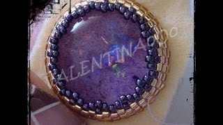 Tutorial Embroidery Come incastonare un cabochon con perline miyuki delica e rocaille 1 [upl. by Eeliab]