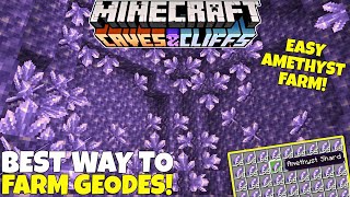 Whats The BEST WAY To Farm Amethyst Geodes In Minecraft Amethyst Geode Farm Tutorial [upl. by Koslo]