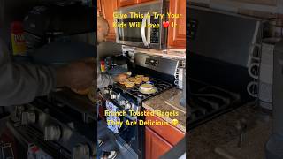 French Toasting Bagels U R Welcome 🤗 likeandsubscribe frenchtoast bagels delicious asmrvideo [upl. by Hufnagel281]