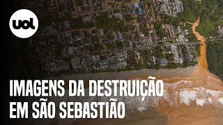 Chuvas no Litoral de São Paulo Imagens aéreas mostram a destruição em São Sebastião [upl. by Eliot413]