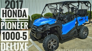 2017 Honda Pioneer 10005 Deluxe Review of Specs amp WalkAround  Startup Video  Blue SXS10M5D UTV [upl. by Danila]