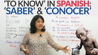 The verb to know in Spanish SABER and CONOCER [upl. by Ajit755]