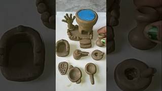 Mitti se kitchen sets and Ghar banayeshotsyoutubeshorts [upl. by Lilyan]