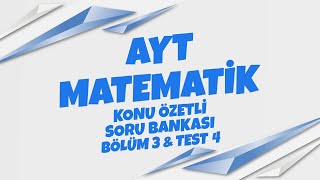 AYT MATEMATİK SORU BANKASI Bölüm 03 Test 04 Soru Çözümleri [upl. by Arekahs535]