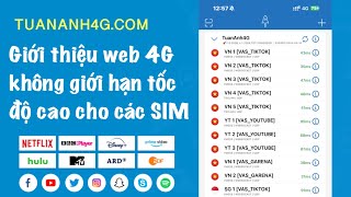 Gói VPN 4G tốc độ cao sử dụng gói nền Tik Tok Youtube Liên Quân  TuanAnh4G gói data tốc độ cao [upl. by Fanchan]