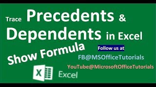 Trace Precedents and Dependents in Excel  Show Formul [upl. by Nodnarbal]