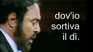 O muto asil del pianto  Lyrics  Luciano Pavarotti [upl. by Brana]