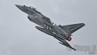 RAF Typhoon Display missing man flypass Midland Air Festival 2024 [upl. by Eelnayr]