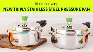 Triply Stainless Steel Pressure Pan Cooker  2L amp 3L  Pressure Cooker  The Indus Valley [upl. by Avelin15]