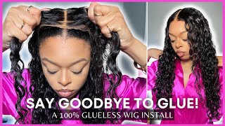 SAY GOODBYE TO GLUE A 100 Glueless Wig Install ft Unice Hair [upl. by Onibas675]