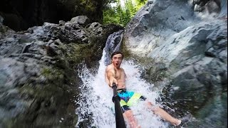 Slip and Slide Waterfall 35 feet high in 4K  DEVINSUPERTRAMP [upl. by Siocnarf]