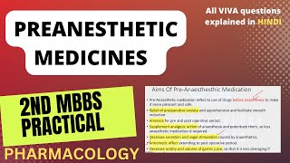 preanesthetic medications pharmacology practical pharmacology lectures pharmacology [upl. by Assilam]