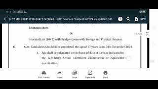 KNRUHS Bsc Allied Health scienceBPTBsc MLT Admission Notification Released in 2024🥳🥳🥳🥳 [upl. by Ahsaeyt342]