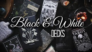 BLACK AND WHITE DECKS  A Curated Collection of Tarot and Oracle Decks [upl. by Raveaux]