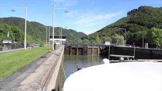 River Ship Passing Through a Lock River Danube [upl. by Accever]