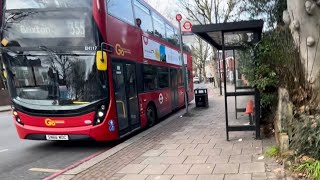 Uncommon Journey On 355 I Tooting Broadway  Clapham North I Enviro 400 Hybrid MMC Go Ahead London [upl. by Ahsinnor834]