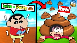 Anything Shinchan Write Became Real 😱  Funny Game Roblox 😂 [upl. by Ednew]