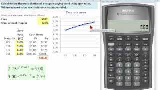 FRM TI BA II to compute bond price given zero spot rate curve [upl. by Rab504]