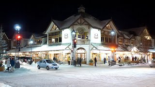 Night Life in Banff during Cold Freezing Night in Alberta travel vlog 4K [upl. by Chandal]