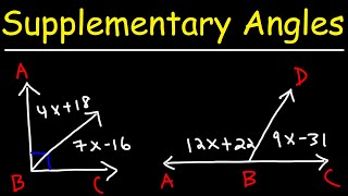 Complementary Angles and Supplementary Angles  Geometry [upl. by Ilanos890]