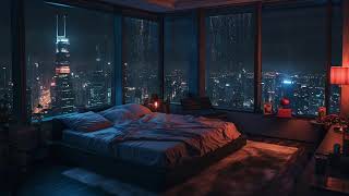 Cozy Room White Noise amp Rain Sounds with City View  Relaxing Sleep  Dedicated to Uthanna Lee [upl. by Ecniuq]