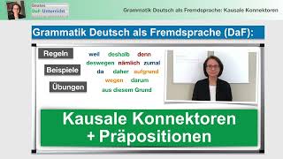 Kausale Konnektoren  Präpositionen – Beates DaFTipps [upl. by Mayor]