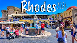 Rhodes Greece walking tour in 4k Rodos Greece 2024 [upl. by Goldston463]