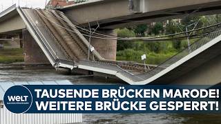 NACH BRÜCKENEINSTURZ Norderelbbrücke in Hamburg gesperrt Tausende Brücken in Deutschland baufällig [upl. by Benetta]