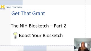 The NIH Biosketch Part 2 – Boost Your Biosketch [upl. by Leiuqeze775]