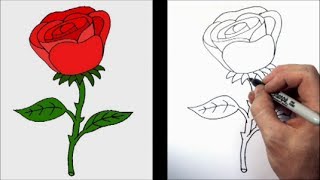 How to Draw a Cartoon Rose [upl. by Braasch]