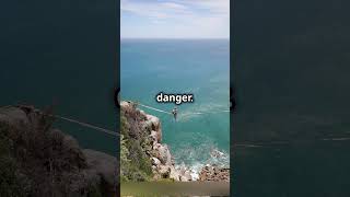 Man Defies Death on Volcanic Highwire Walk [upl. by Crescin113]