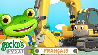 Eric le tractopelle  ｜Le Garage de Gecko｜Camions pour enfants [upl. by Katrinka562]