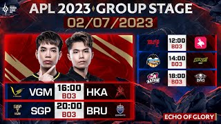 MOP VS EA I VCF VS ONE I VGM VS HKA I BAC VS BRO I SGP VS BRU  APL 2023 Vòng Bảng  Ngày 27 [upl. by Eniamrehs]