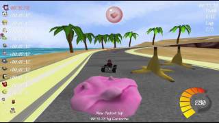 Cheating at SuperTuxKart 081 On the Beach Addon Track [upl. by Ebonee636]