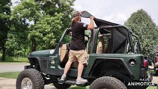 9706 Jeep Wrangler Smittybilt Bowless SoftTop Install Black Diamond [upl. by Anitsahs]