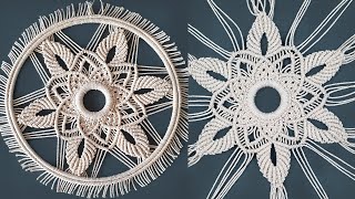 Round Macrame Flower Dream Catcher DIY Macrame Wall Hanging Circle Pattern [upl. by Hooge]