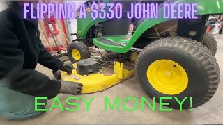 Flipping a 330 D120 John Deere Lawn Tractor Restoration fixing How to fix amp Sell [upl. by Cleary]