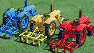 Work with Colors  CULTIVATING WORK with GIANT MACHINE with Mini Tractors  Farming Simulator 22 [upl. by Aihsotan704]