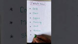 Metals name  gold  copper  silver  Mercury english study learning spokenenglish education [upl. by Etem]